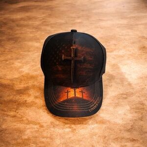 Black Cross Graphic Trucker Hat - Men